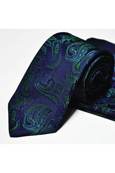 Eyida El Yapımı Kravat & Mendil Set  Jakar Şal Desen Mikrofiber Kravat Mendil...