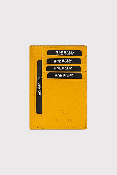 Garbalia Davos Stylish Yellow Genuine Leather Envelope Women's Wallet - Thin Design Card Holder