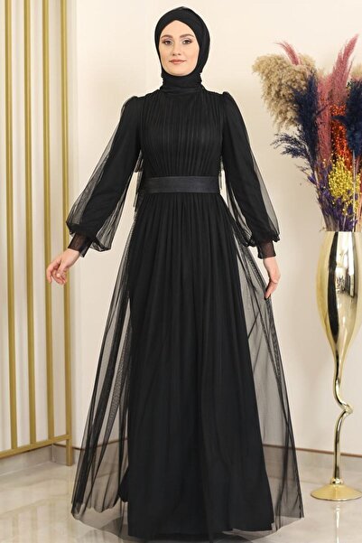 Fashion Showcase Βραδινό φόρεμα Sükse Μαύρο Σχέδιο Fsc2079