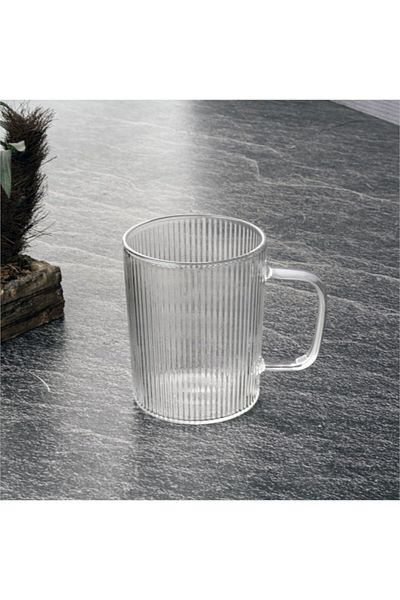 SİHİRLİ AYAKLAR 260 Ml Glass Striped Tea Coffee Cup Cup