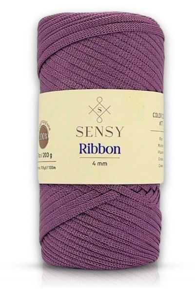SENSY 200 g Premium Πολυεστερική Κορδέλα - Βραχιόλι με σχοινί μακραμέ και τσάντα Supla Hobby String Plum
