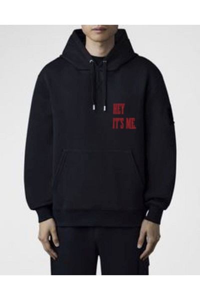 Pink Sky Μαύρο φούτερ με στάμπα Oversize