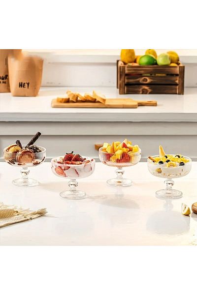 Vadi Lucca 260 ml - 4 Snack Bowl and Sugar Bowl Ice Cream Bowl