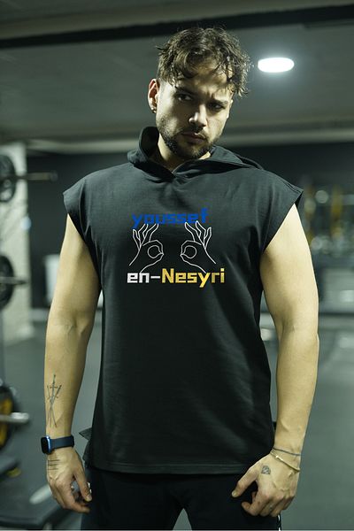 Oxlade Yusuf En-nesyri Black Fitness Athlete - 100% Cotton, Quality Fabric Oxlade ® , Hooded