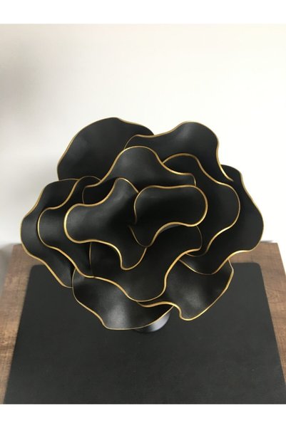 Ayka Aksesuar Floare artificială decorativă din latex Eva de lux, realizată manual (EXCLUSIV VASUL) - Floare din spumă neagră cu aur