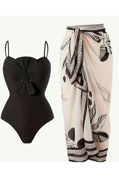 Kuvars Atalier Black Swan Baby Swimsuit - Pareo Set