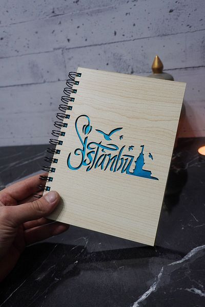 markcat Istanbul Concept Design - Wooden Cover Notebook: Agenda, Notebook and Memory Book