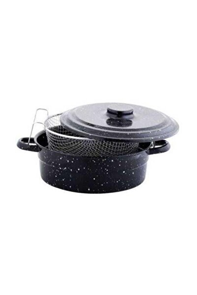 Generic Brand Es San Fryer Pot French Fry Pot with Strainer Basket Black Fire...