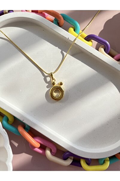 Claritas Takı Kadın Altın Kaplama Bombeli Ö Harfli Kolye, Bubble Ö Harf Kolye