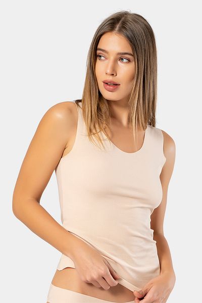 TÜREN 2 Pieces Laser Cut Wide Strap Lycra Non-marking Women's Undershirt - 88% Supima Cotton