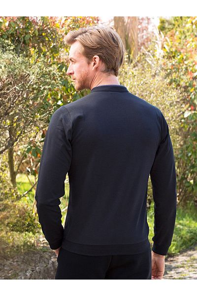 Masimar Prevailing Collar Men's Interlock Fabric Soft Texture Buttoned Sweatshirt