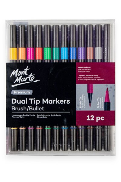 Mont Marte MM Premium Çift Uçlu Marker Fırça/Kurşun 12'li