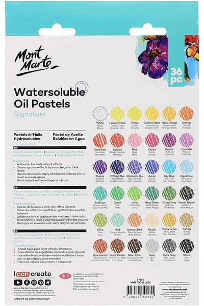 Mont Marte Pastel 36-Piece MM Water Soluble Oil Signature