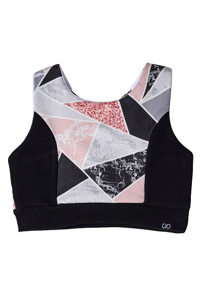 Colorinas Sanya Marble Marble Patterned Girl's Crop Sports Tank Top