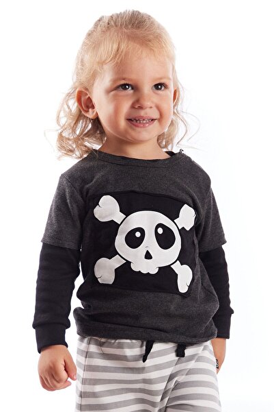 Colorinas Baby Skull Patch Long Sleeve T-Shirt