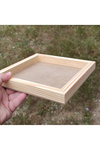 Oduncudünyası Ahşap Çerçeveli Pano 20x20cm Ham (Camsız - Arkalık sabit)