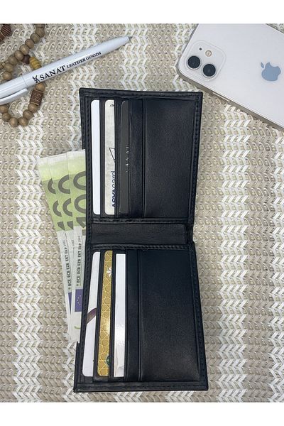 SANAT LEATHER Sl-671 genuine leather classic men's wallet black