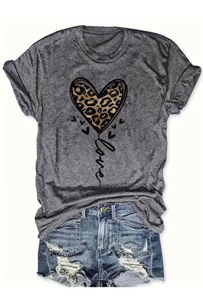 DAXİS Sportwear Company KADIN Leopar  Baskılı T-shirt