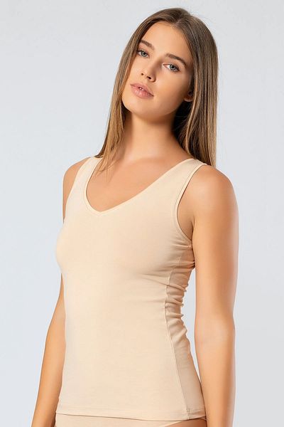 TÜREN 3 Women's Athlete with Wide Straps and V-neck - 95% Cotton, 5% Elastane
