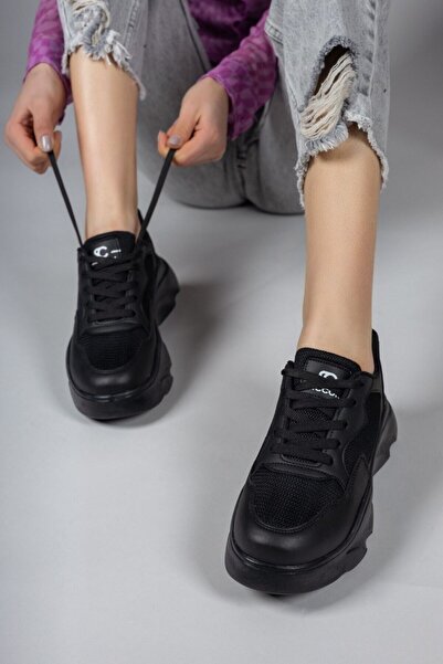 Riccon Dámské černé tenisky0012243