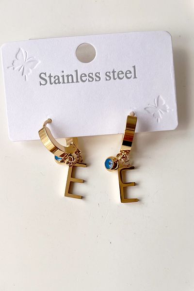 Fubena 316l Steel Earrings with Double Letter