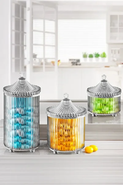 GLUS 3 Size Storage Container Sugar Bowl Dragee