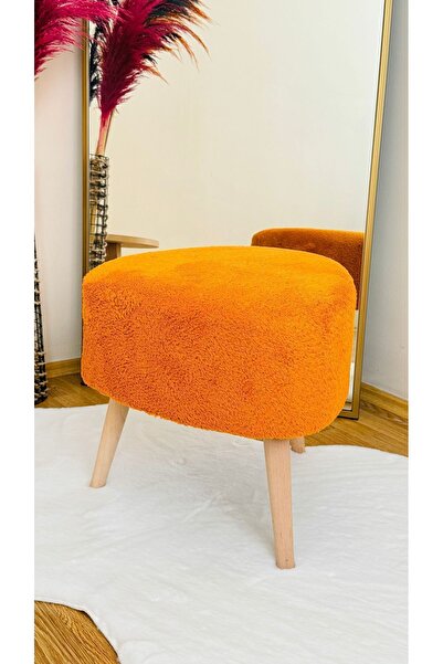 Bounteous Bohem Tarz Teddy Kumaş Üçgen Puf, Makyaj Taburesi, Bench, Tarçın