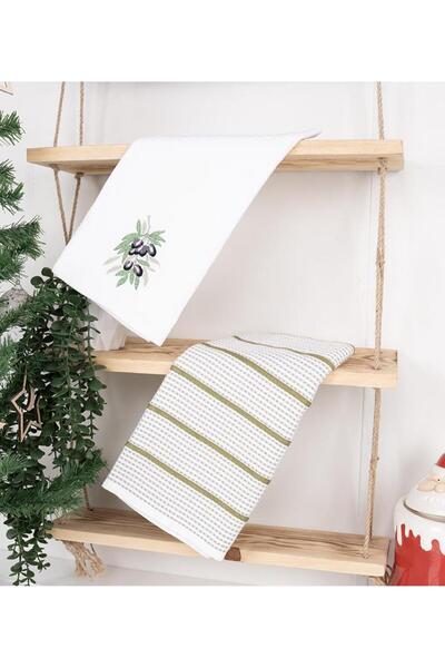 Baveno 2-piece 50x70 Cm Pique Patterned 100% Cotton Kitchen Towel Set - Baven...