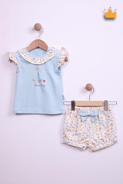 Babydola Fish Patterned Baby Girl Shorts Set - 15097