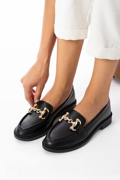 Neva'nın Butiği Дамски ежедневни мокасини с тънка подметка и катарама Princess Buckle