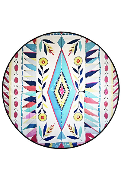 Rugs Modern Halı Mira Round Multicolor Patterned Mixed Shapes Detailed Woven ...