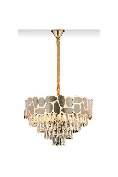 N Naturel Aydınlatma 50cm Çapında Kristal Taşlı Avize