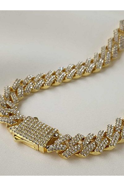 ZÜLİSCH Zircon Stone and Stainless Steel Xuping Necklace - Gold
