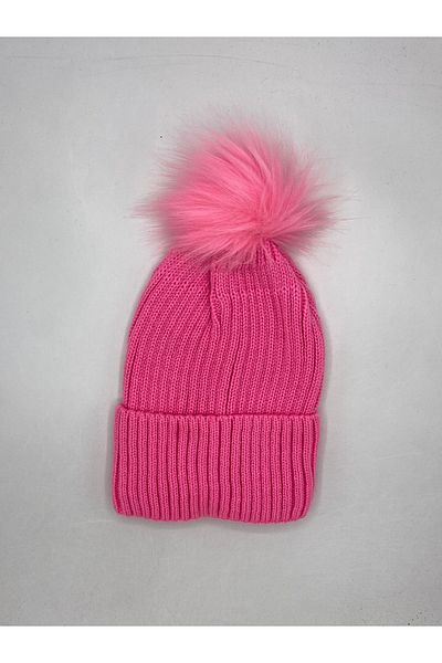 GONCA ŞAPKA Luxury Faux Fur Pompom Beret