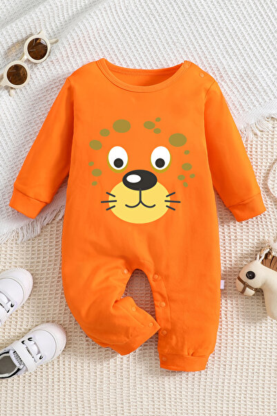 ADABEBEK Cute Baby Rompers with Lion Print - 20230