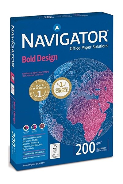 NAVİGATÖR Navigator Gramajlı Fotokopi Kağıdı Laser-copy-inkjet Bold Design 150 Yaprak A4 200 Gram Beyaz