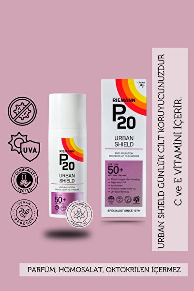 Riemann P20 Urban Shield Spf50 Face 50g Koruyucu Güneş Kremi