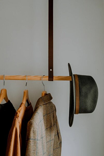 Bundera Butik Otel Hotel Açık Gardolap Dolap Kıyafet Askısı Elbise Dolabı Dekoratif Ucuz Gardırop Kahve