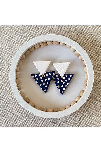 KARYA Polka Dot V Earrings