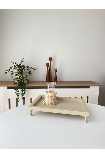 DEKORMED 24x34 Cream Wooden Presentation Holder - Colored Tray