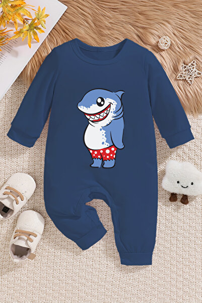 ADABEBEK بدلة سباحة للأطفال بطبعة سمك القرش - 22034