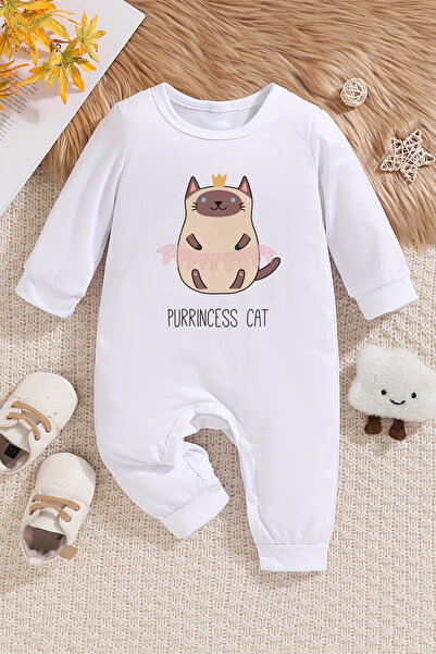 ADABEBEK Cat Printed Purrunces Baby Jumpsuit - 22206