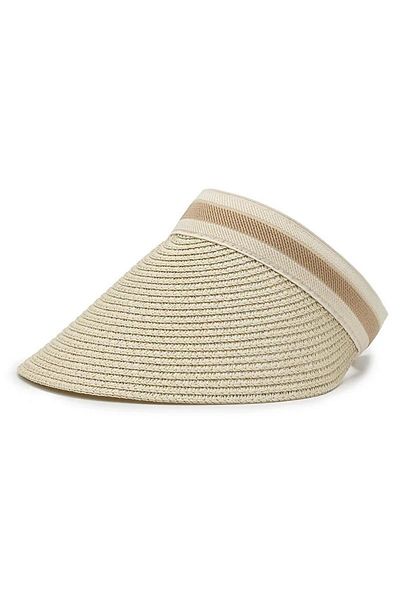 qoop store Qoop Beige Imported Striped Straw Visor Hat Boxed Shipping