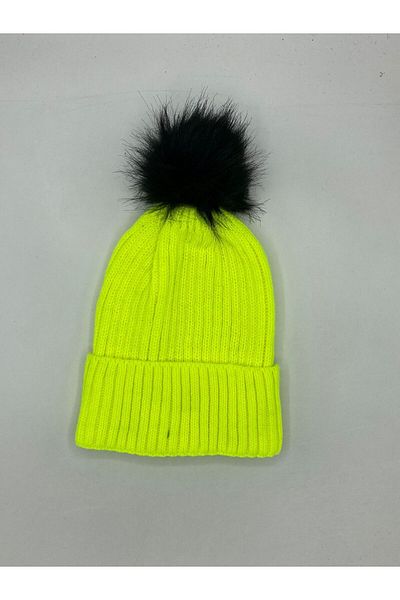 GONCA ŞAPKA Luxury Faux Fur Pompom Beret