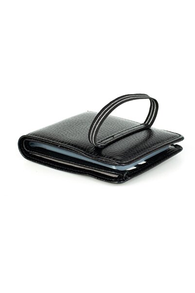 mygeppetobag Hakiki Deri Lastikli Siyah Erkek Cüzdan