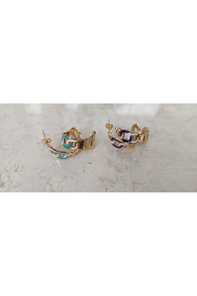 Trend Republic Gold Ring Mesh Steel Earrings