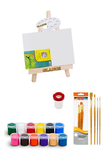 GLANCE Rich Funny Kids 15 ml Akrilik 12 Li Masaüstü Şövale Seti