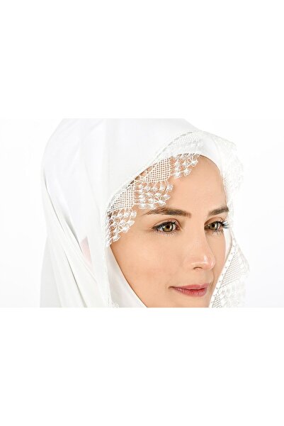 kanaviçe Σάλι Προσευχής Κέντημα Λευκό B034