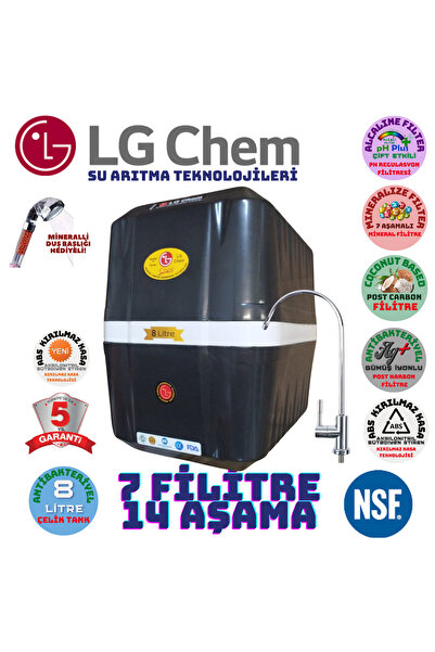 LG Chem COOL PREMIUM SİYAH BEYAZ 8 Lt. 7 FİLİTRE 14 AŞAMA GÜMÜŞ İYON MİNERAL ...