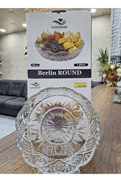 DİBA AVM 20 cm Crystal Glass Fruit Holder Serving Salad Cut - 1 Piece